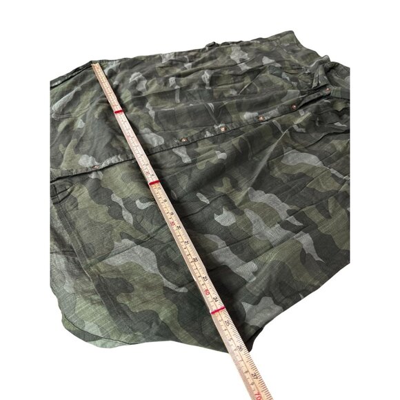 Old Navy Camo Blouse M Womens Button-Down Short Sleeve Shirt Cotton Rayon Blend - Picture 10 of 10